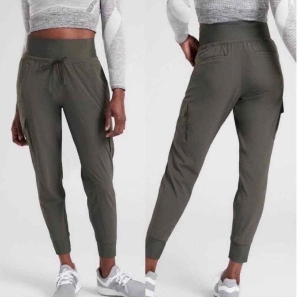 Athleta Chelsea Utility Jogger Pants Olive Green Size 12